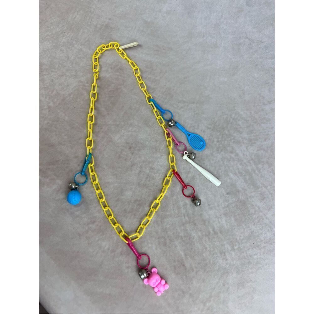 Vintage 80s Bell Clip Charm Necklace - image 1